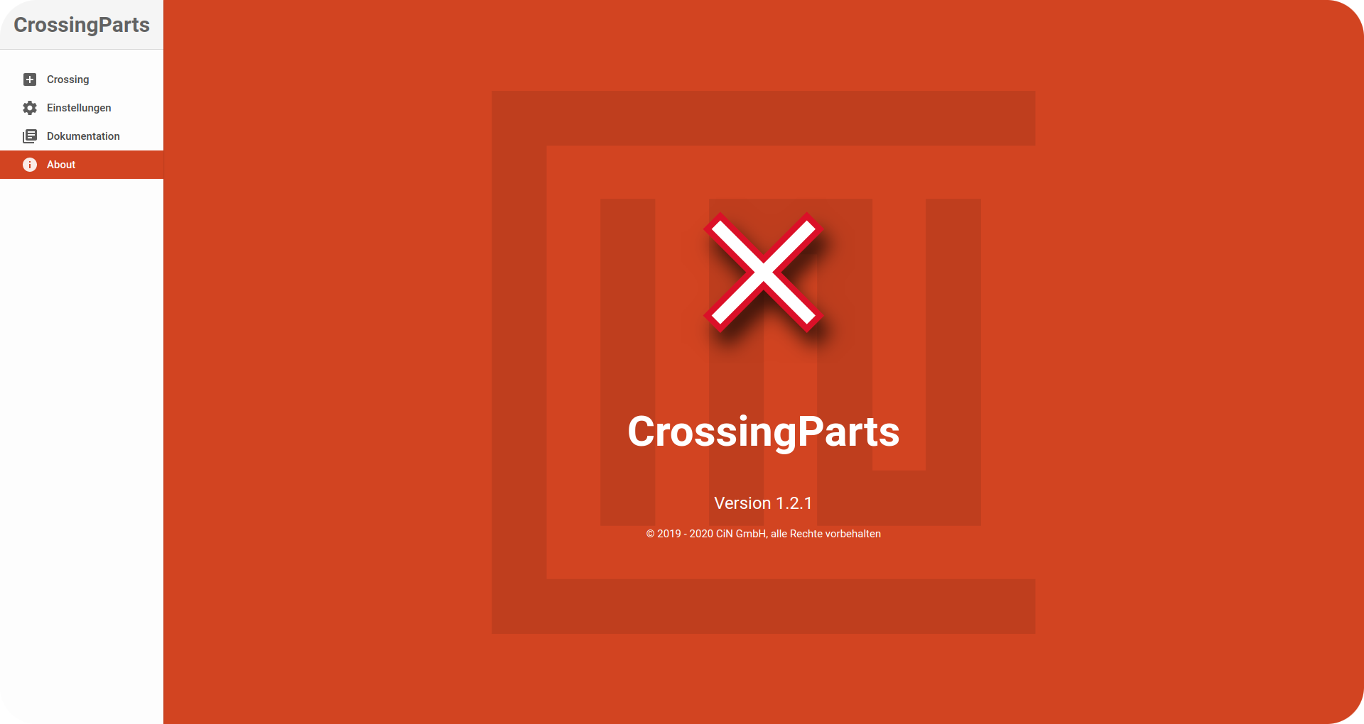 Einstiegsseite des CrossingParts Tools der CiN-GmbH