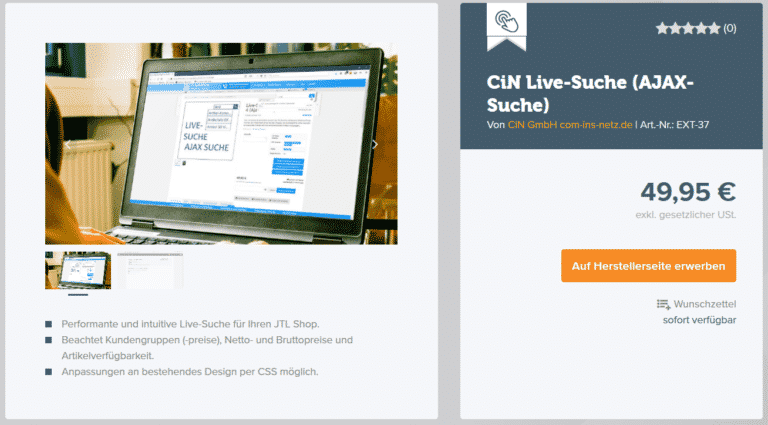 CiN Live-Suche (AJAX-Suche)
