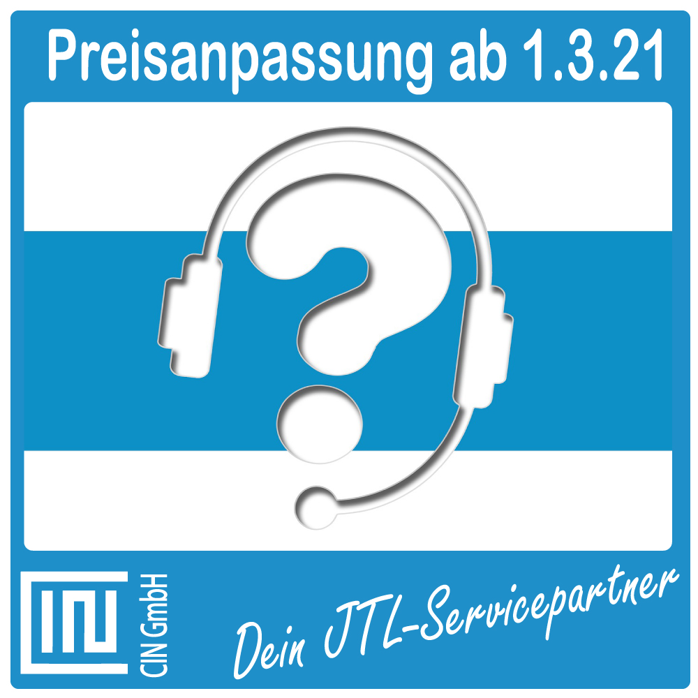 Support ab 1.3.21 CiN GmbH Preisanpassung